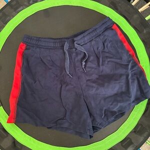 The Upside Women’s Navy Athletic Lounge Shorts Red Stripe Size L